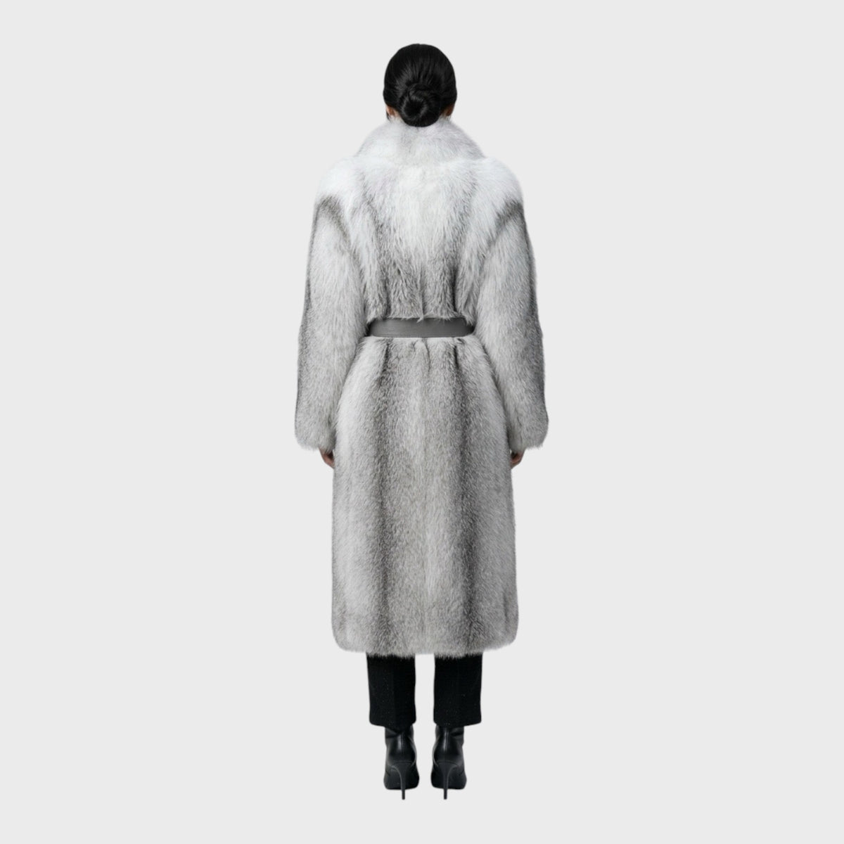 Natural Shadow Frost Full-Length Fox Fur Coat
