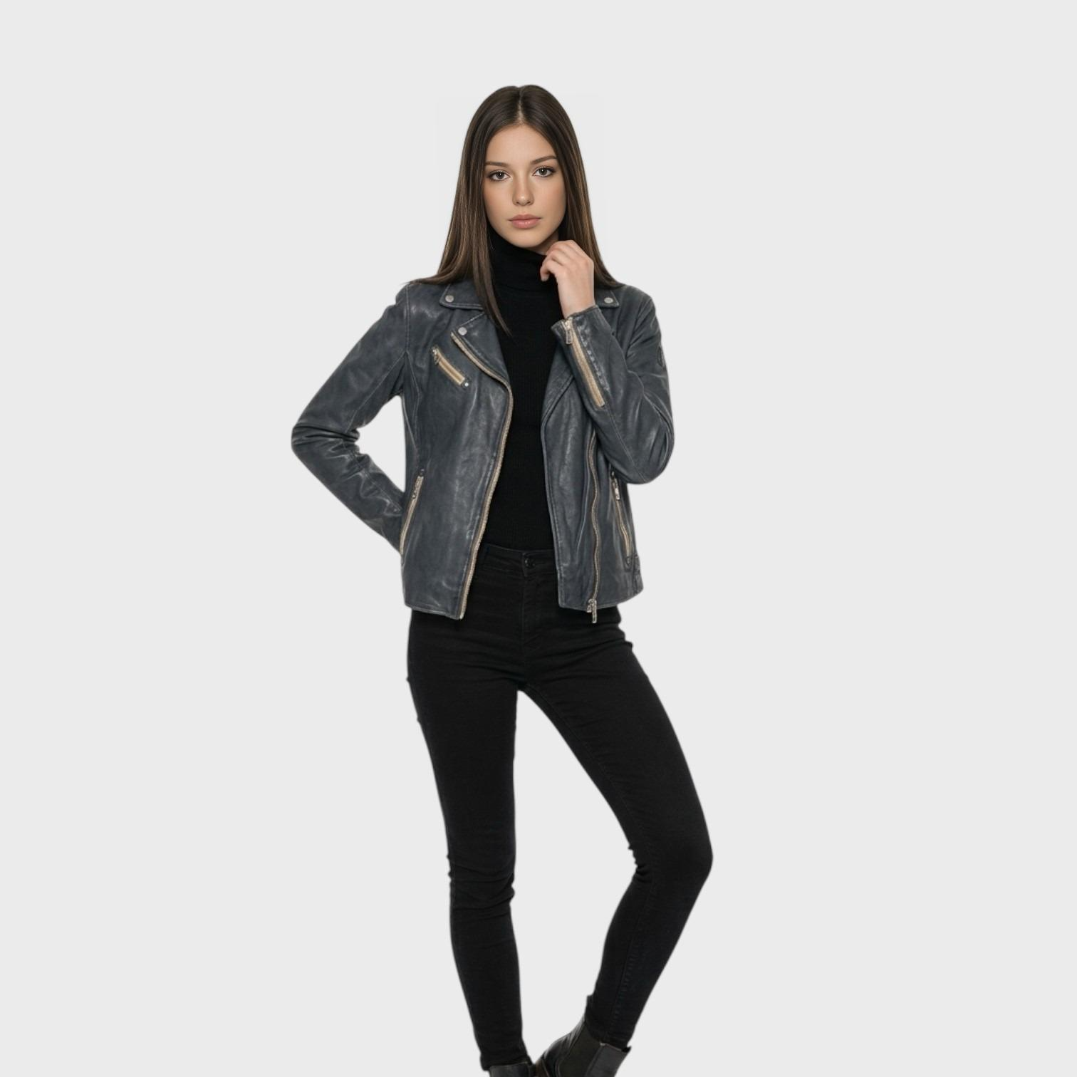 Sofia RF Leather Jacket By Mauritius