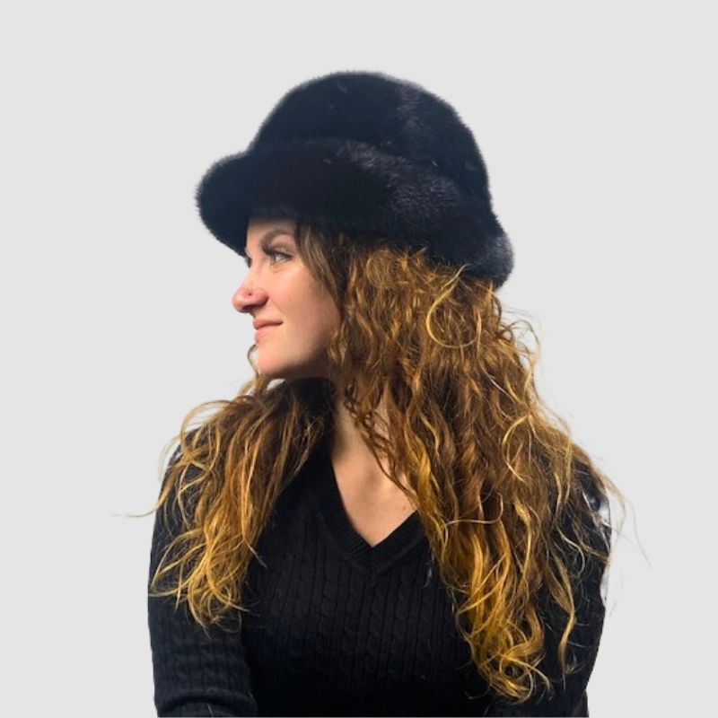 Black Mink Hat- Bucket Style