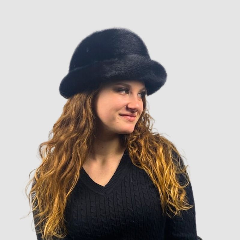 Black Mink Hat- Bucket Style