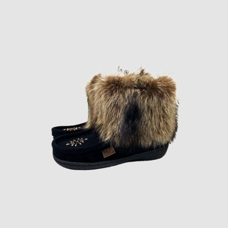 Boot with Raccoon Trim
