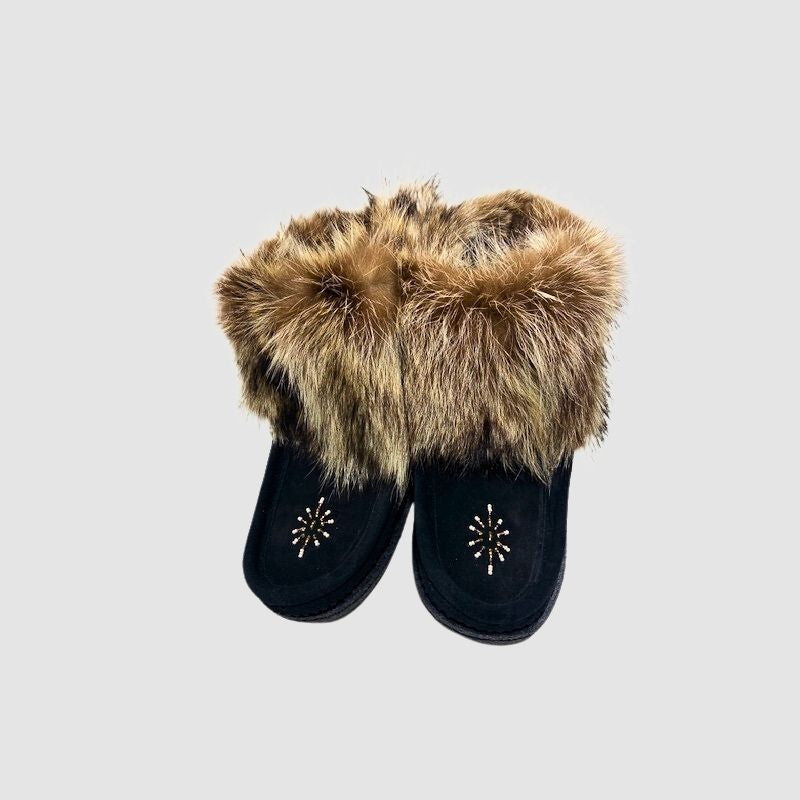 Boot with Raccoon Trim
