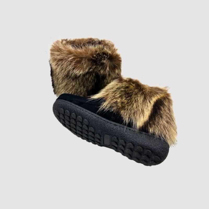Boot with Raccoon Trim