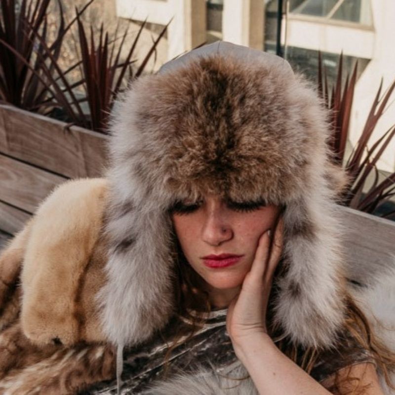 Canadian Lynx Aviator Hat
