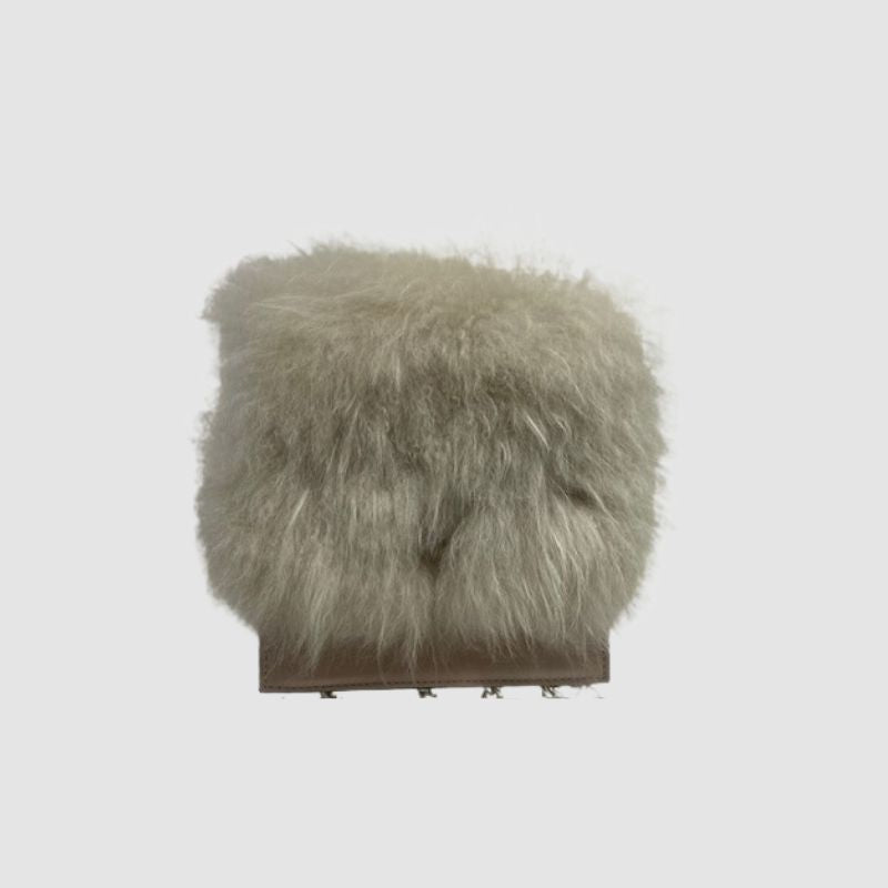 Cashmere Fur & Light Pink Leather Backpack