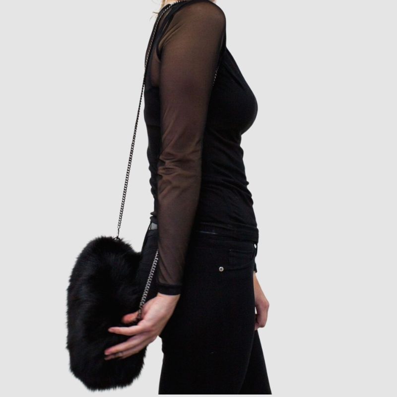Fox Hand-Muff Purse - Metal Chain