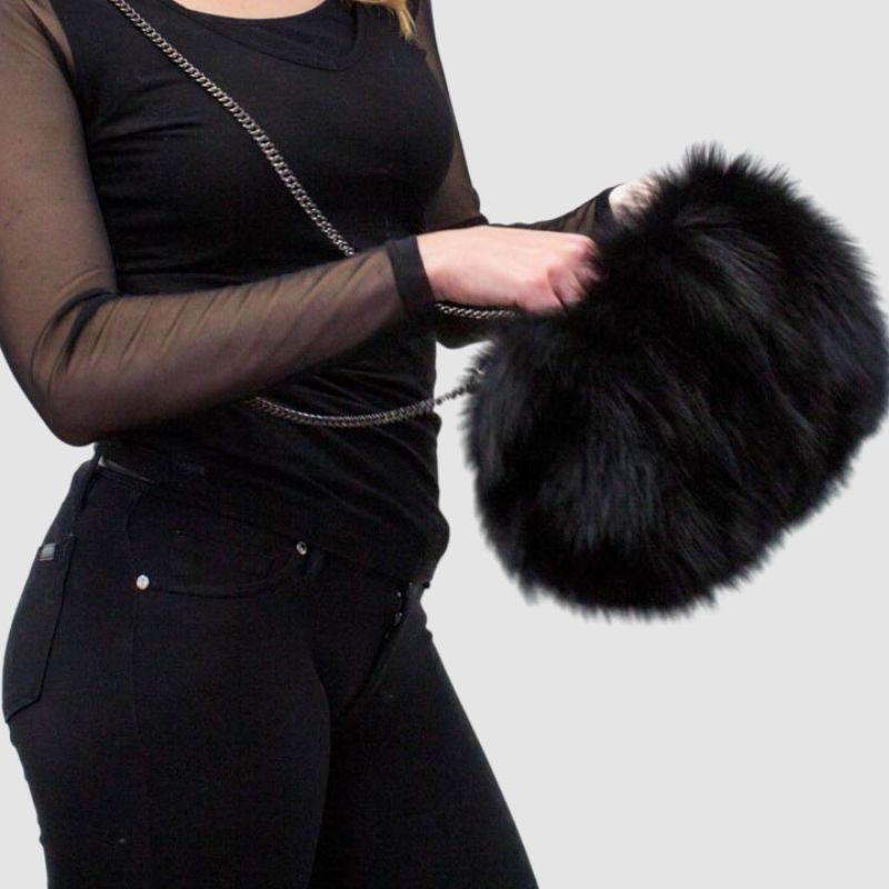 Fox Hand-Muff Purse - Metal Chain