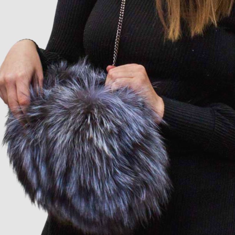 Fox Hand-Muff Purse - Metal Chain