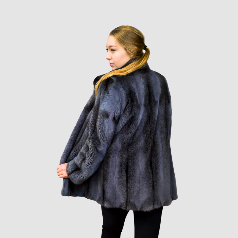 Grey cross female mink jacket