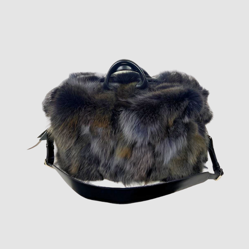 Gun Metal Dyed Coyote Bag - Leather Strap