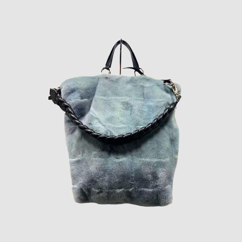 Light Grey Dyed Mink Luxe Bag