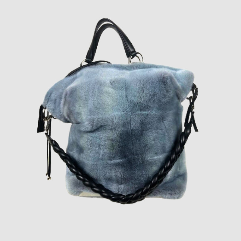 Light Grey Dyed Mink Luxe Bag