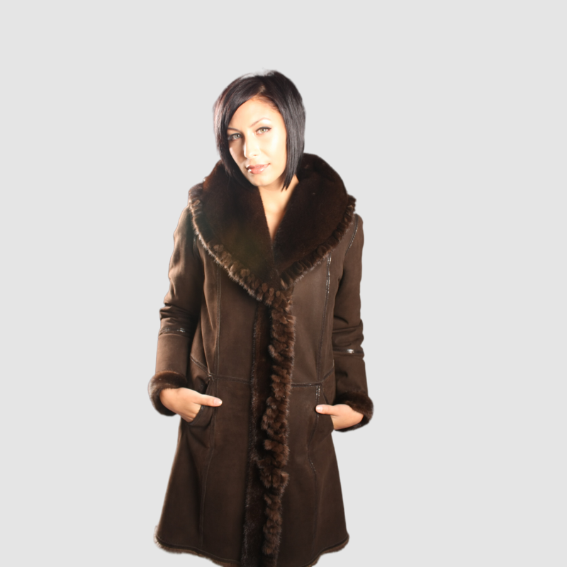 Mahogany Female Mink Stroller - Reversible to Suede