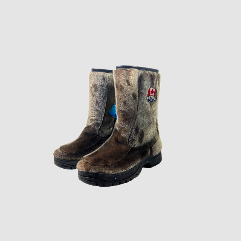 Men's Natural Silver Seal Tall Boot - Zipper - Lined with Shearling