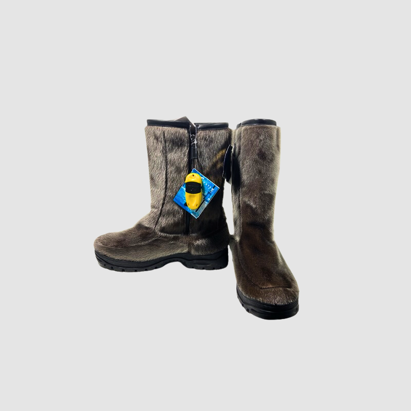 Men's Natural Silver Seal Tall Boot - Zipper - Lined with Shearling