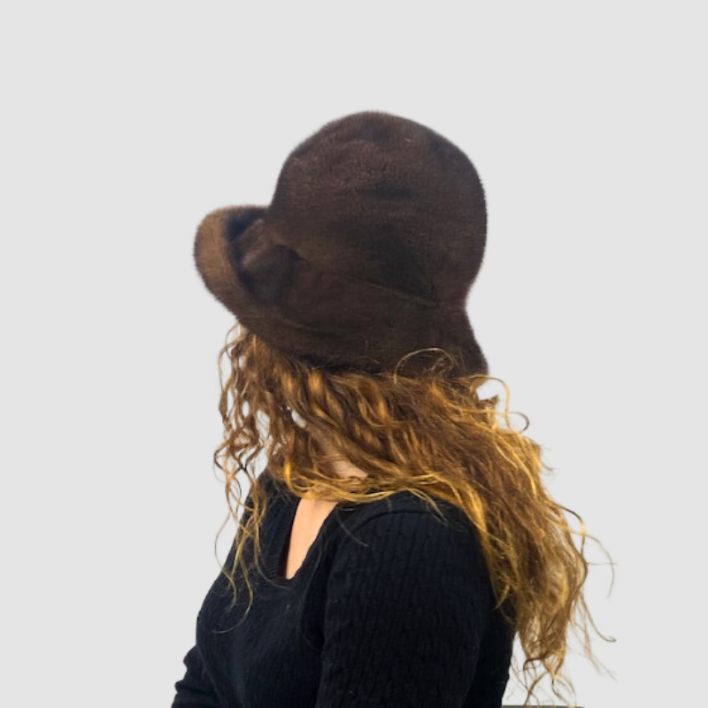 Mahogany Mink Floppy Hat