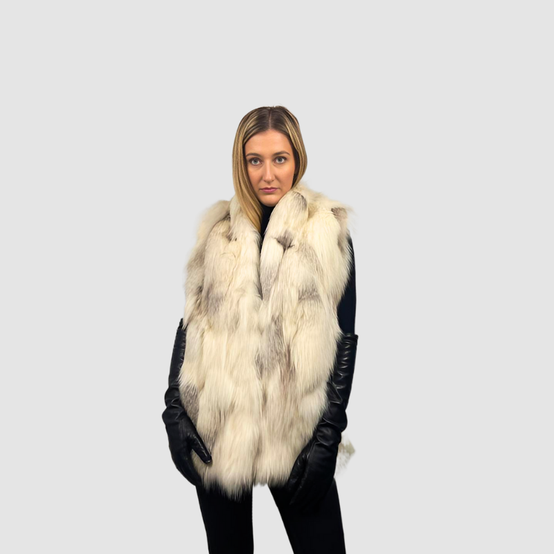 Natural Shadow Fox Patch Work Vest