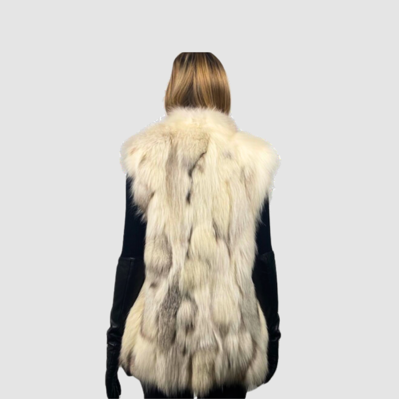 Natural Shadow Fox Patch Work Vest