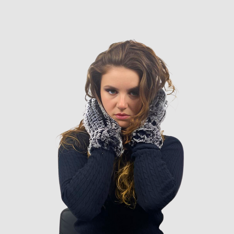 Rex Rabbit Knit Fingerless Gloves - Cuffs