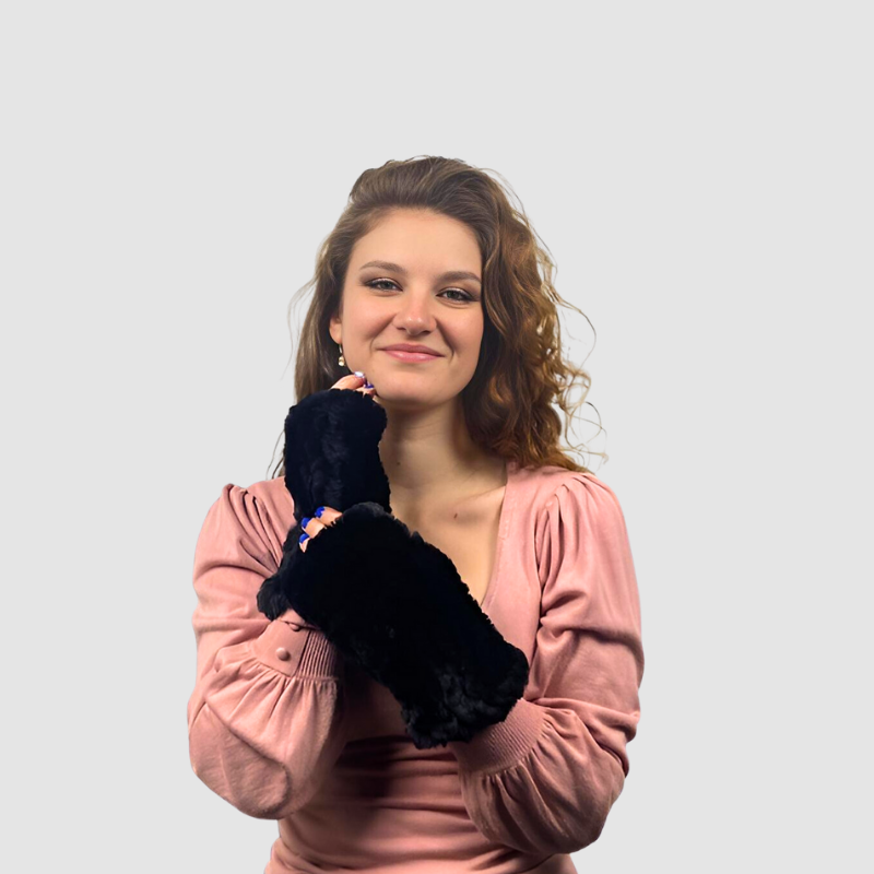 Rex Rabbit Knit Fingerless Gloves - Cuffs