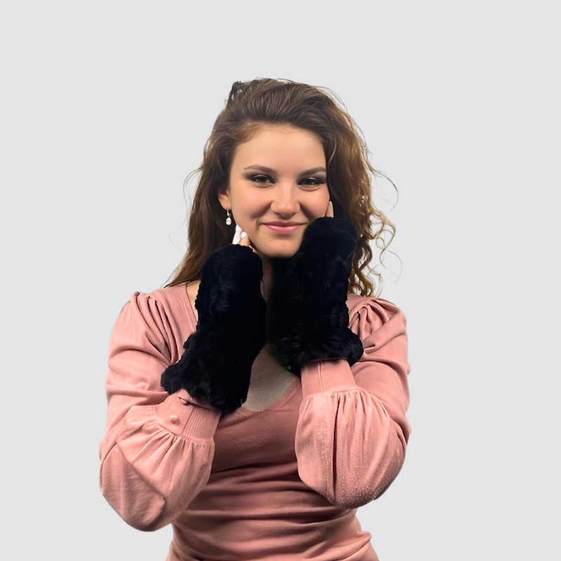 Rex Rabbit Knit Fingerless Gloves - Cuffs