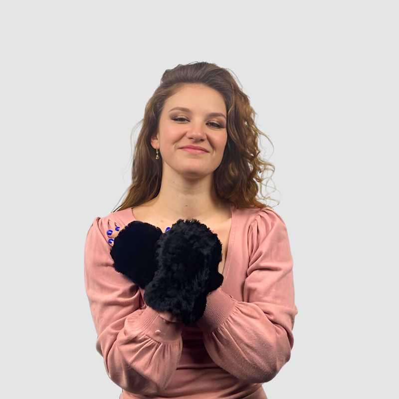 Rex Rabbit Knit Fingerless Gloves - Cuffs
