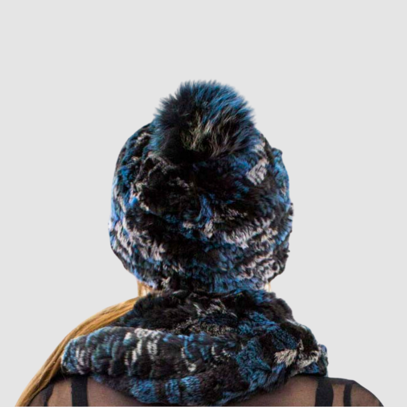 Rex Rabbit Knit Hat - Fox Pom Pom