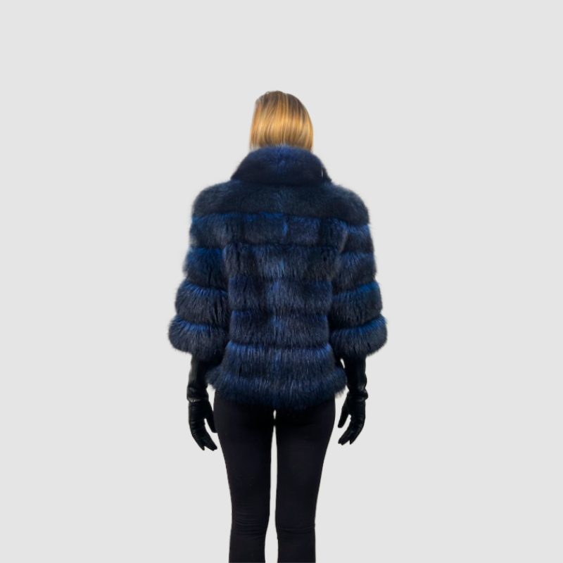 Royal Blue Dyed Raccoon Jacket