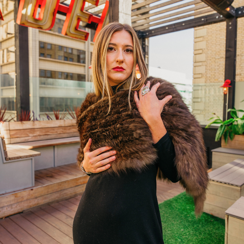 Sable Knit Wrap with Pockets & Fringe