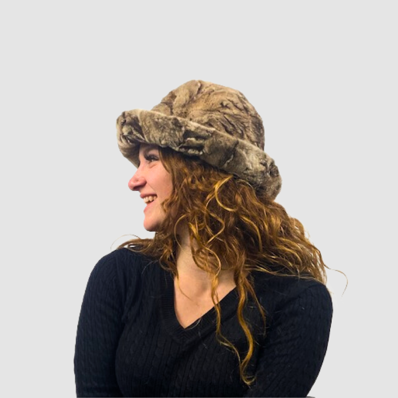 Sculptured Beige Mix Mink Bucket Hat