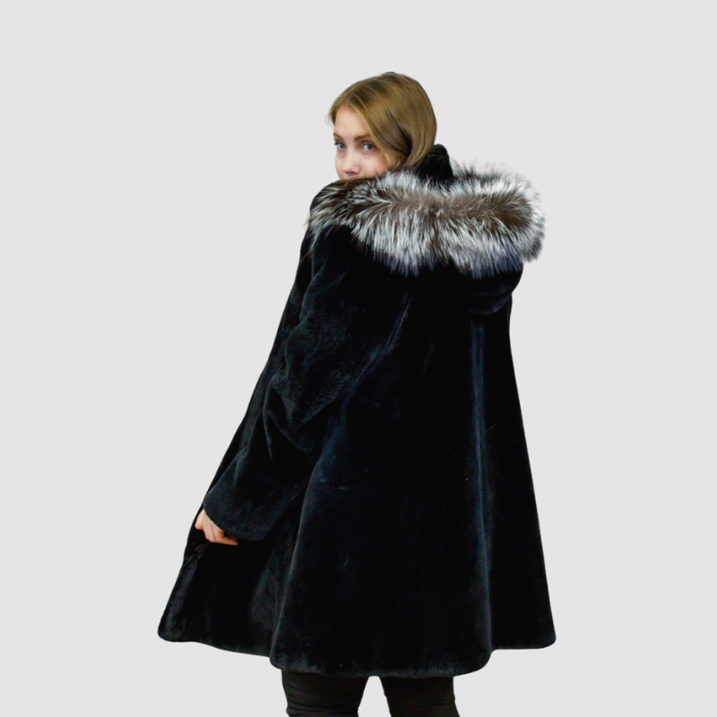 Sheared Beaver Dyed Jacket - Detachable Hood Fox Trim