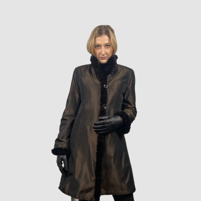Sheared Mink Section 3/4 - Reversible to Taffeta
