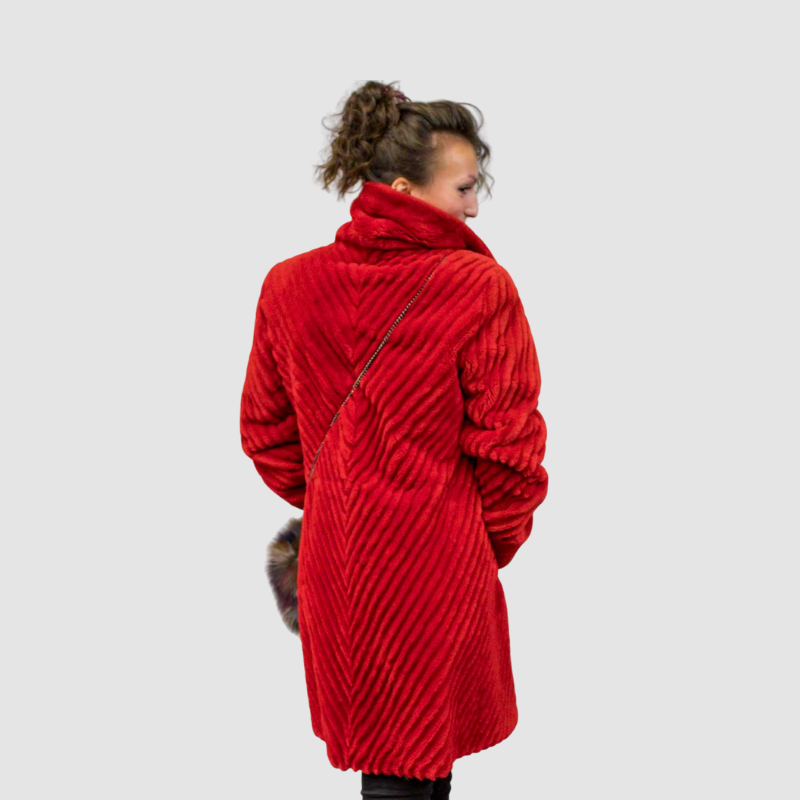 Sheared & Grooved Beaver Jacket - Reversible to Taffeta