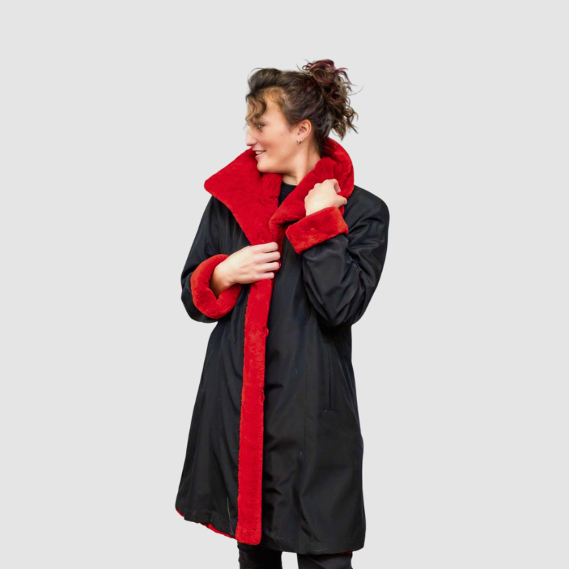 Sheared & Grooved Beaver Jacket - Reversible to Taffeta
