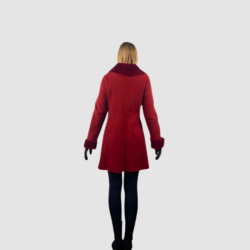 Shearling Jacket Cherry Suede