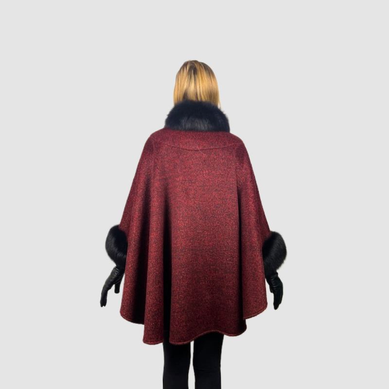 Wine Dyed Fine Wool Cape