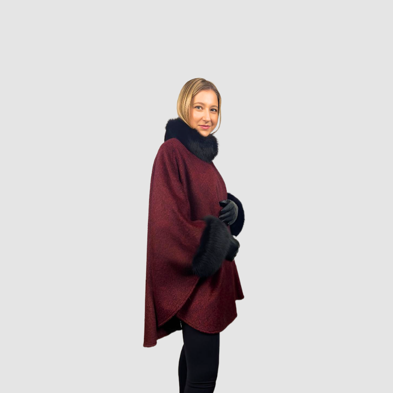 Wine Dyed Fine Wool Cape