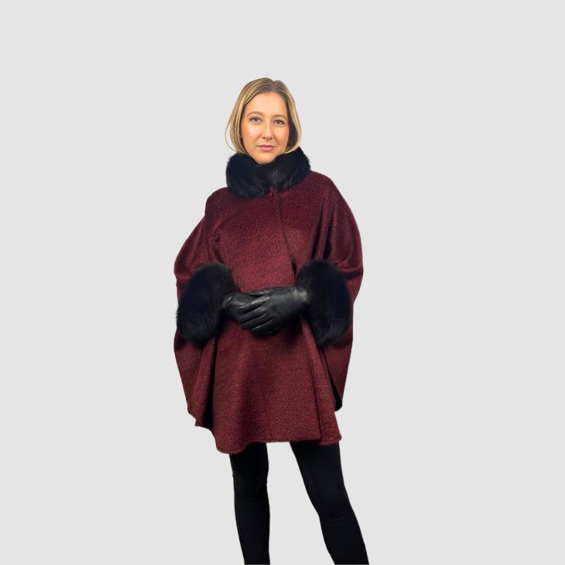 Wine Dyed Fine Wool Cape