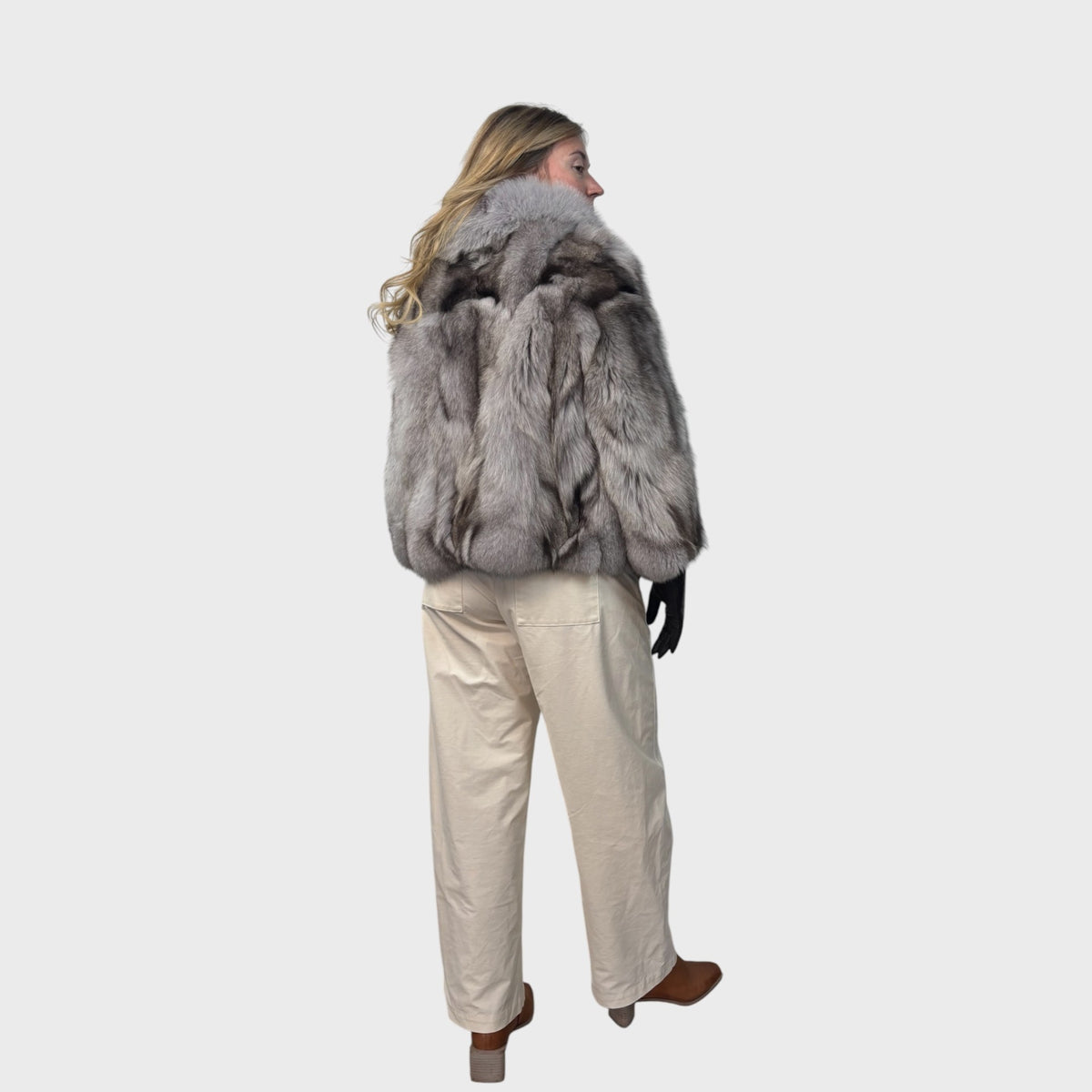 Blue Fox Patchwork Short Jacket