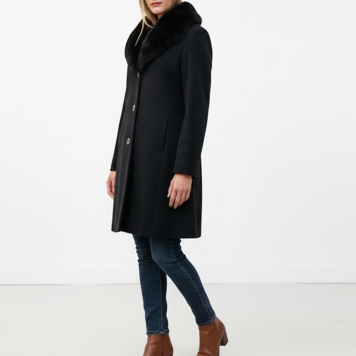 Loro Piana Superfine Wool Coat - Detachable Fox Collar