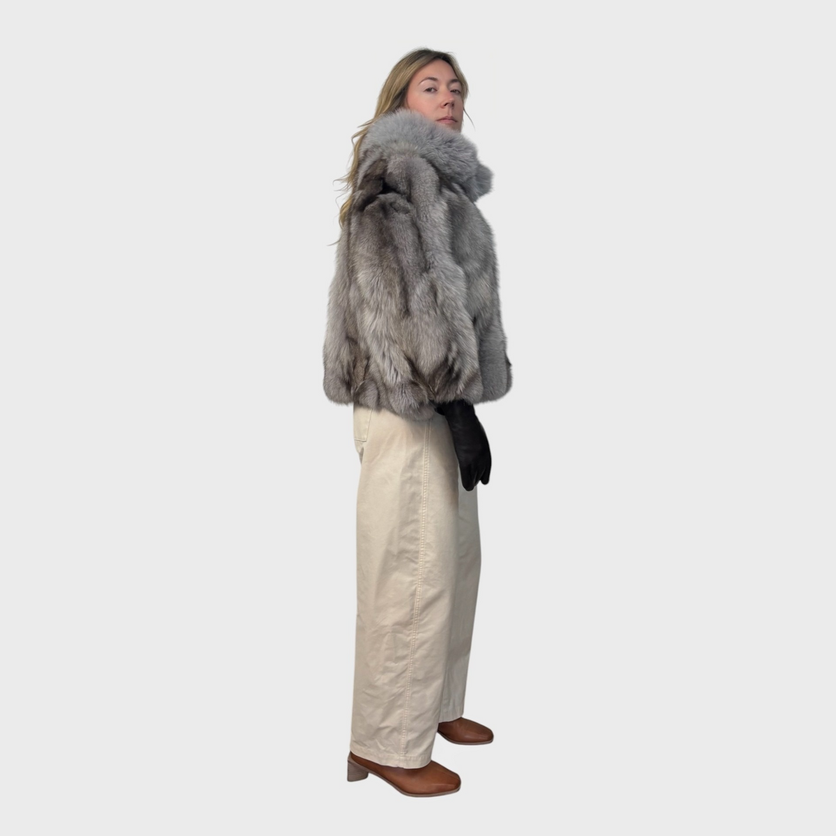 Blue Fox Patchwork Short Jacket