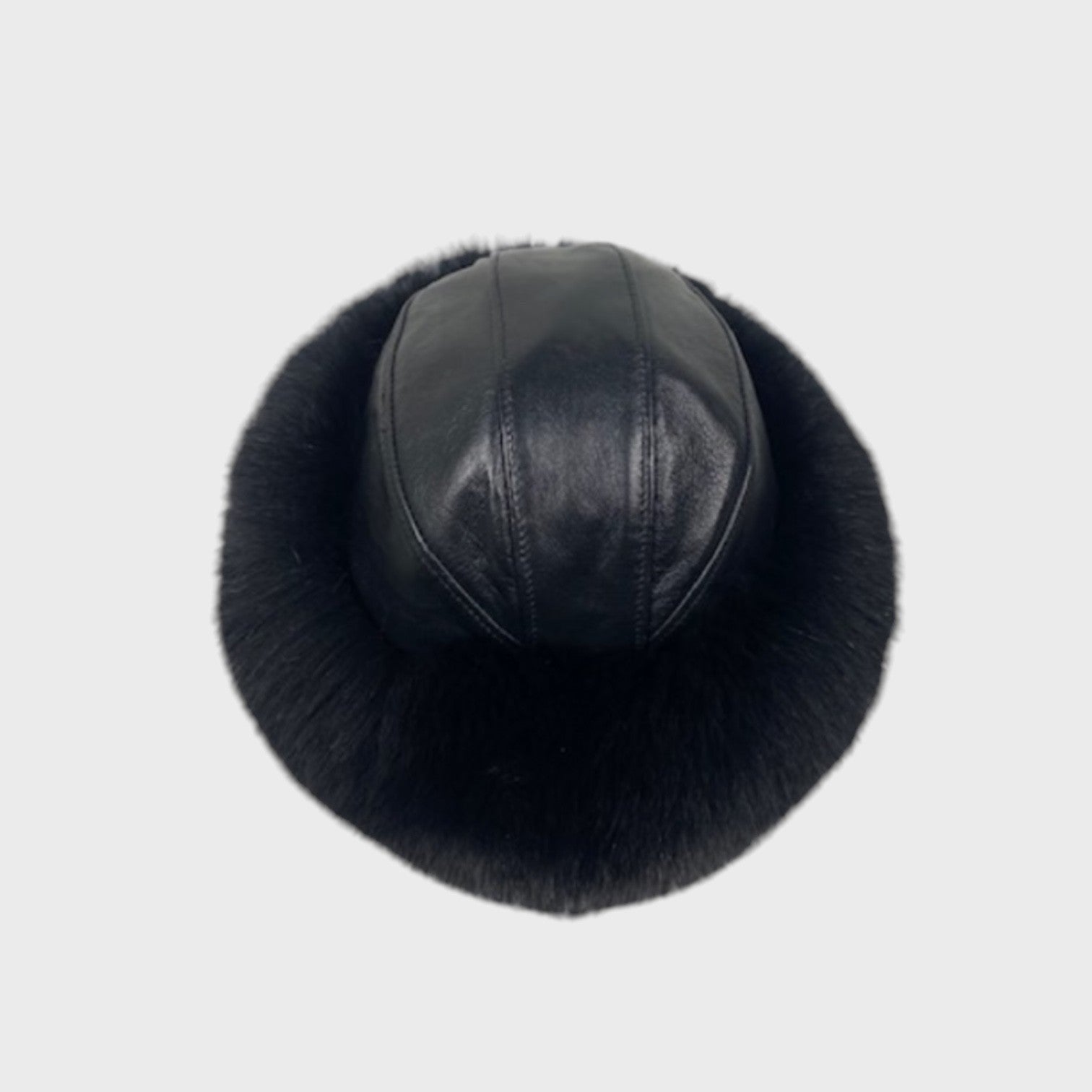 Fox Hat with Leather Top