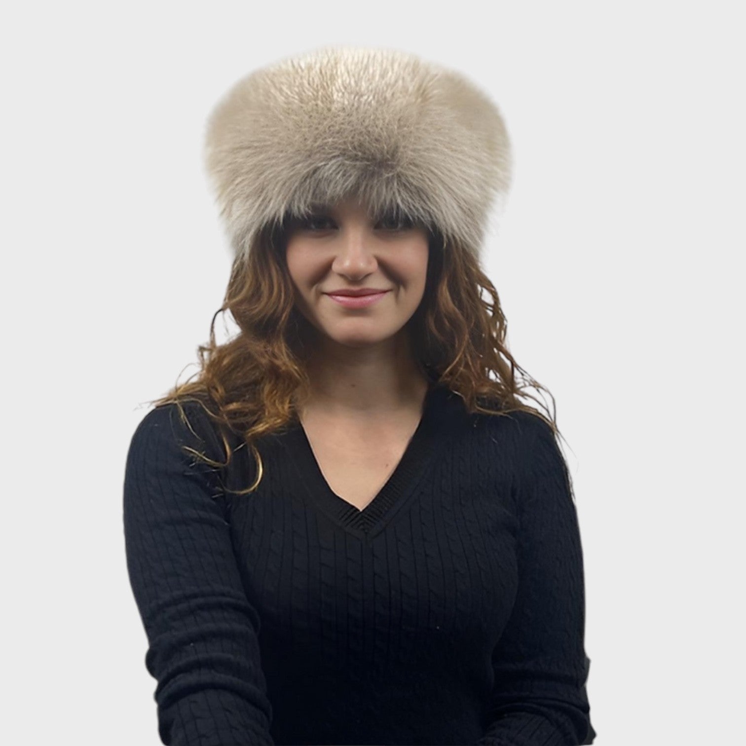 Fox Hat with Leather Top