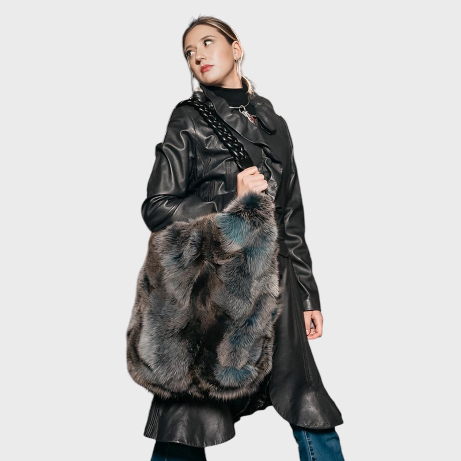 Gun Metal Dyed Coyote Luxe Bag