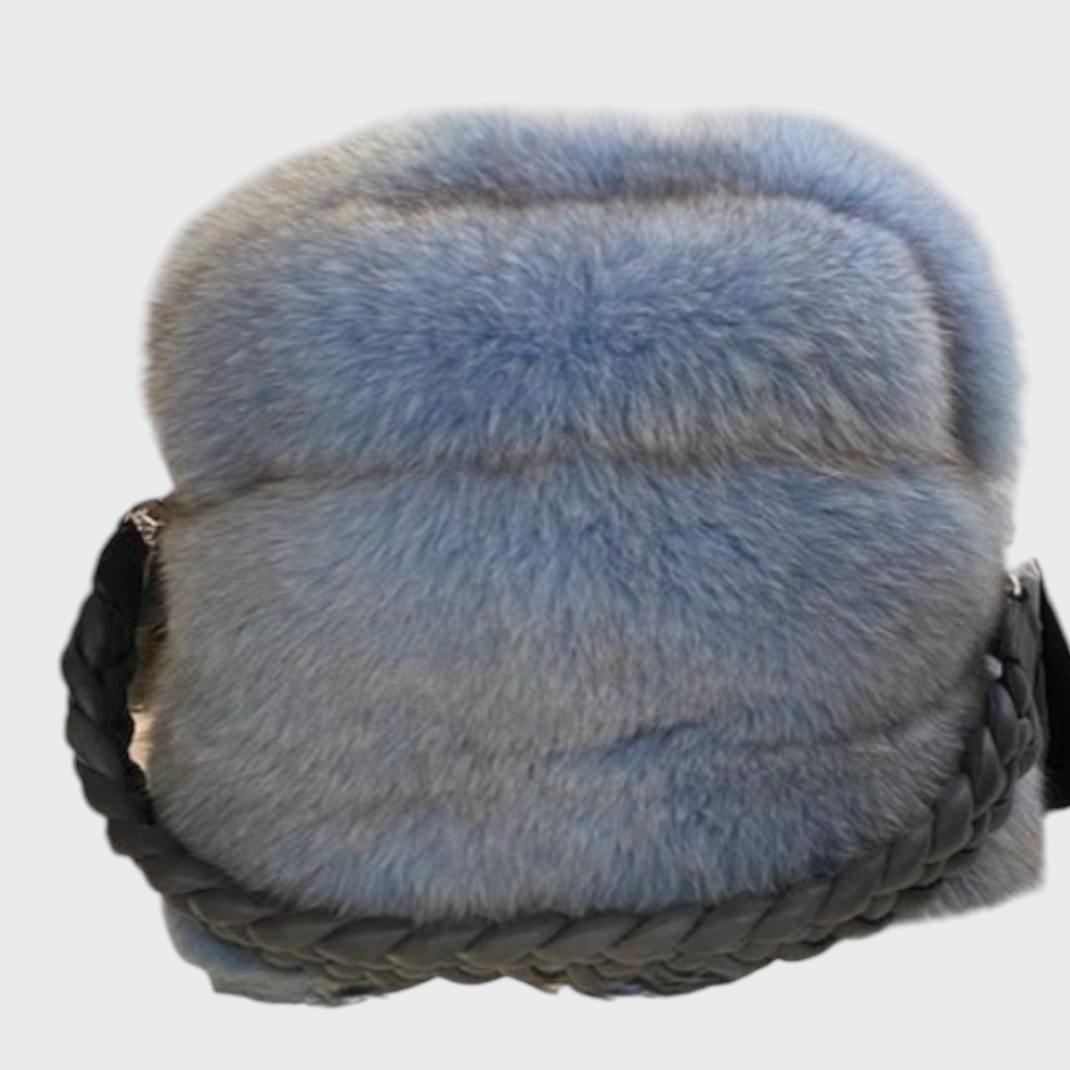 Light Blue Dyed Fox Luxe Bag