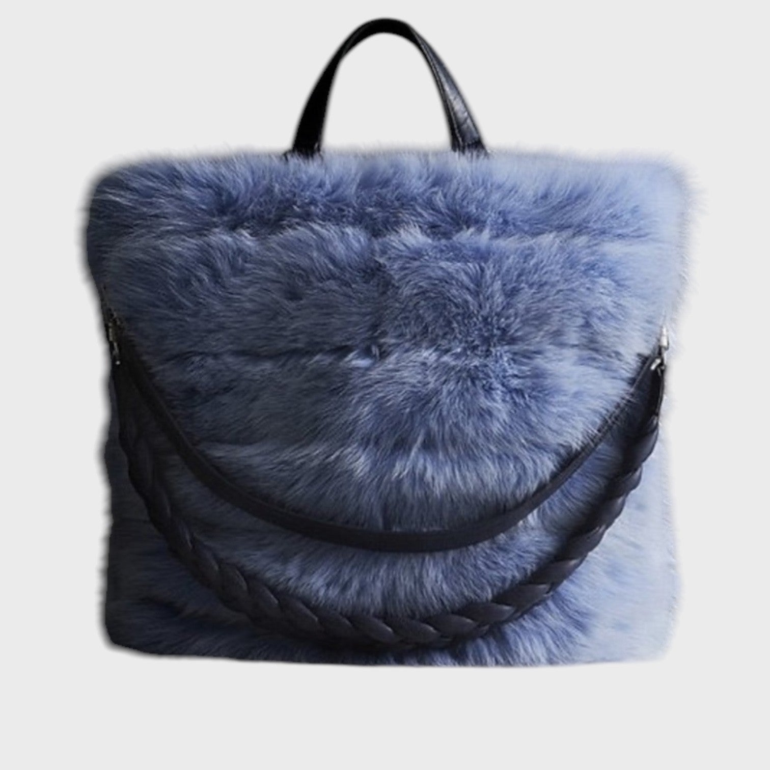 Light Blue Dyed Fox Luxe Bag