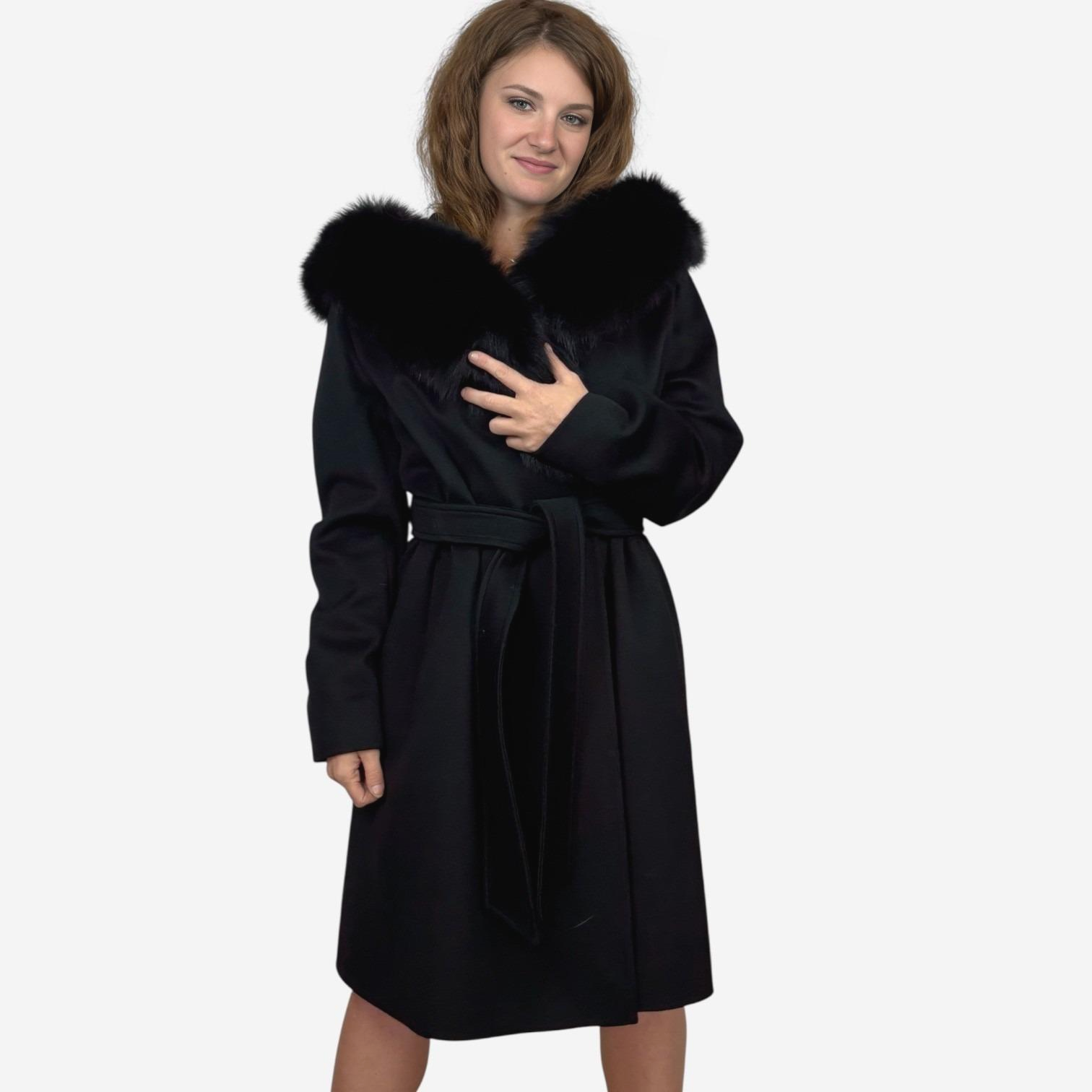 Loro Piana Superfine Wool Coat - Natural Cross Fox Trim