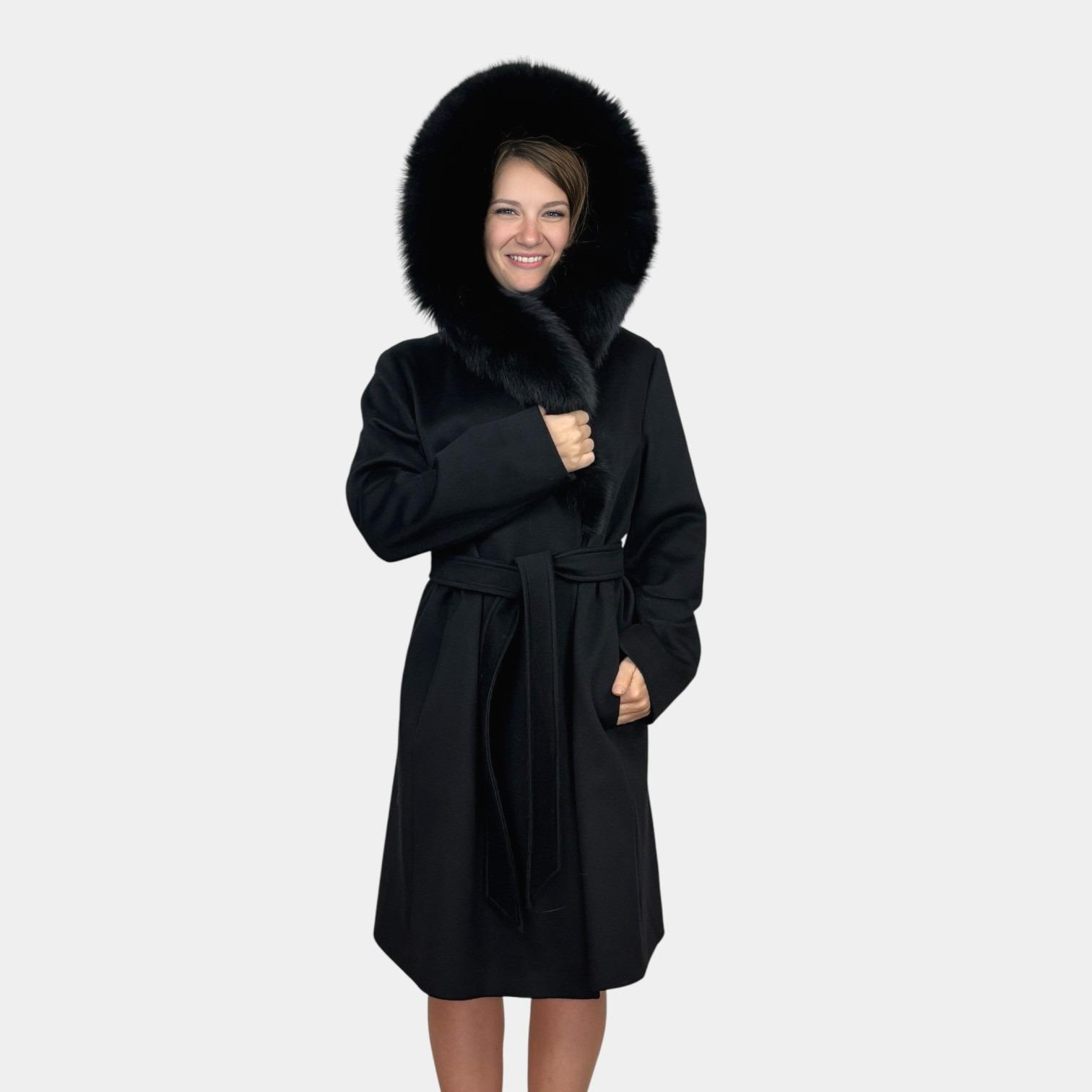 Loro Piana Superfine Wool Coat - Natural Cross Fox Trim