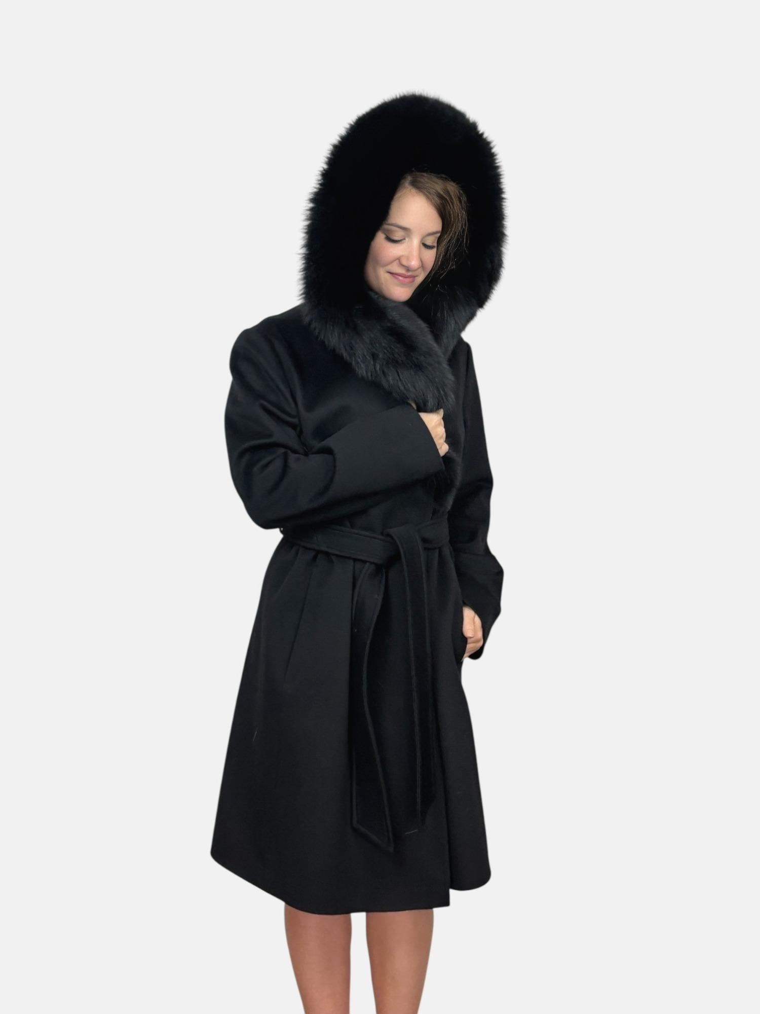 Loro Piana Superfine Wool Coat - Natural Cross Fox Trim