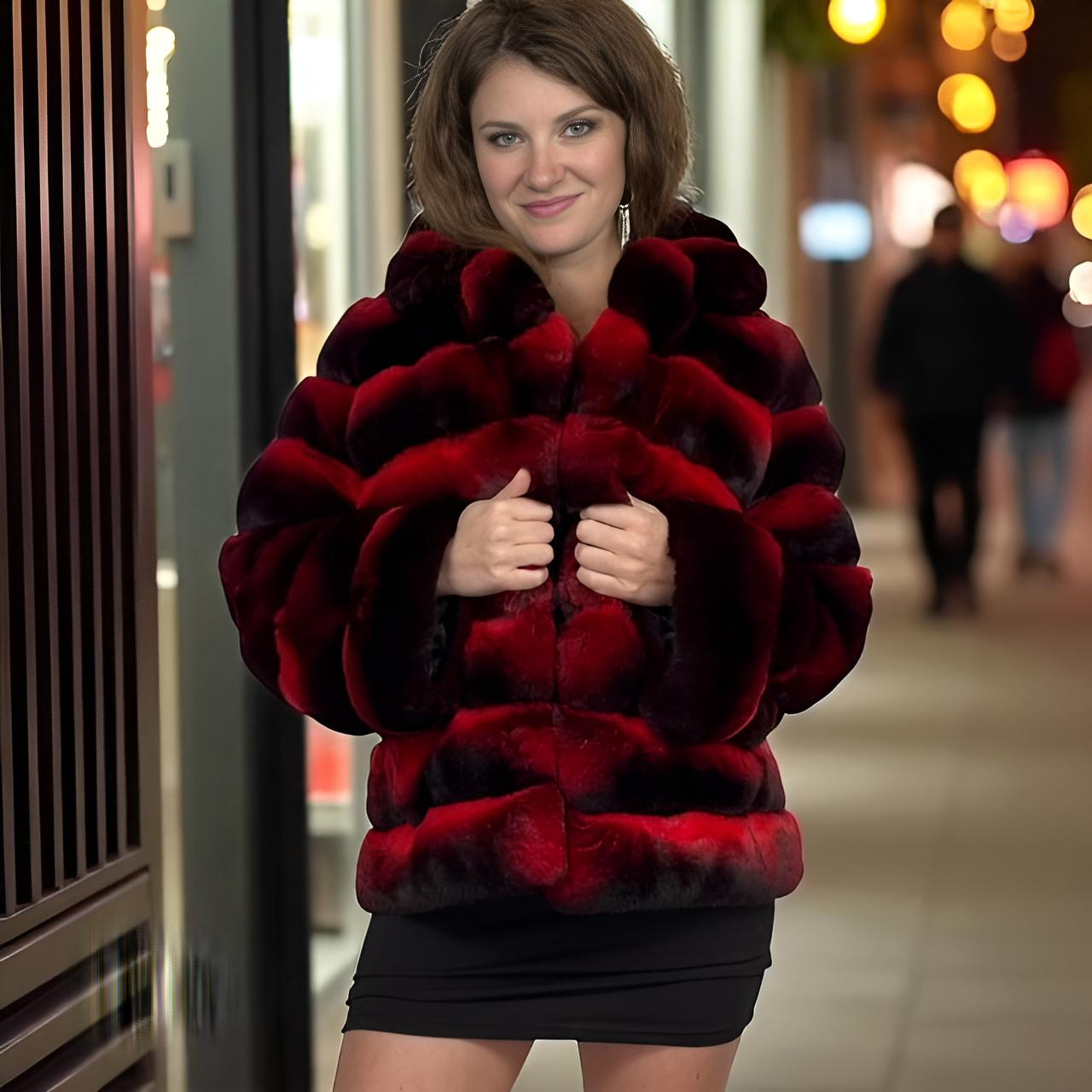 Red Dyed Chinchilla Jacket